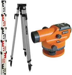 Kit Niveau Optique 32X METRICA Portée 1000m + Trépied + Mire 4m - 89222