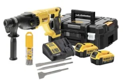 Perforateur DEWALT Sans Fil - SDS-PPLUS 2 Batterie 4.0Ah, Chargeur, Coffret + 6 Forets Et 3 Burins - DCH133M2K